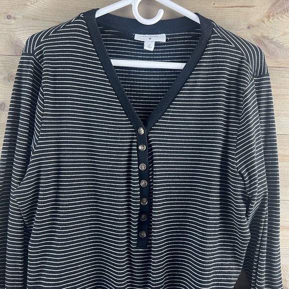La Ligne X Target Womens‎ Bodysuit Long Sleeve Henley Neckline Striped Size 1X - Picture 2 of 7